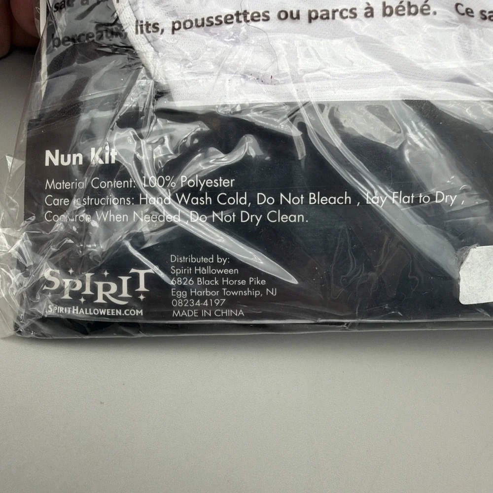 Spirit Halloween Nuns Kit Headpiece and Collar Brand New